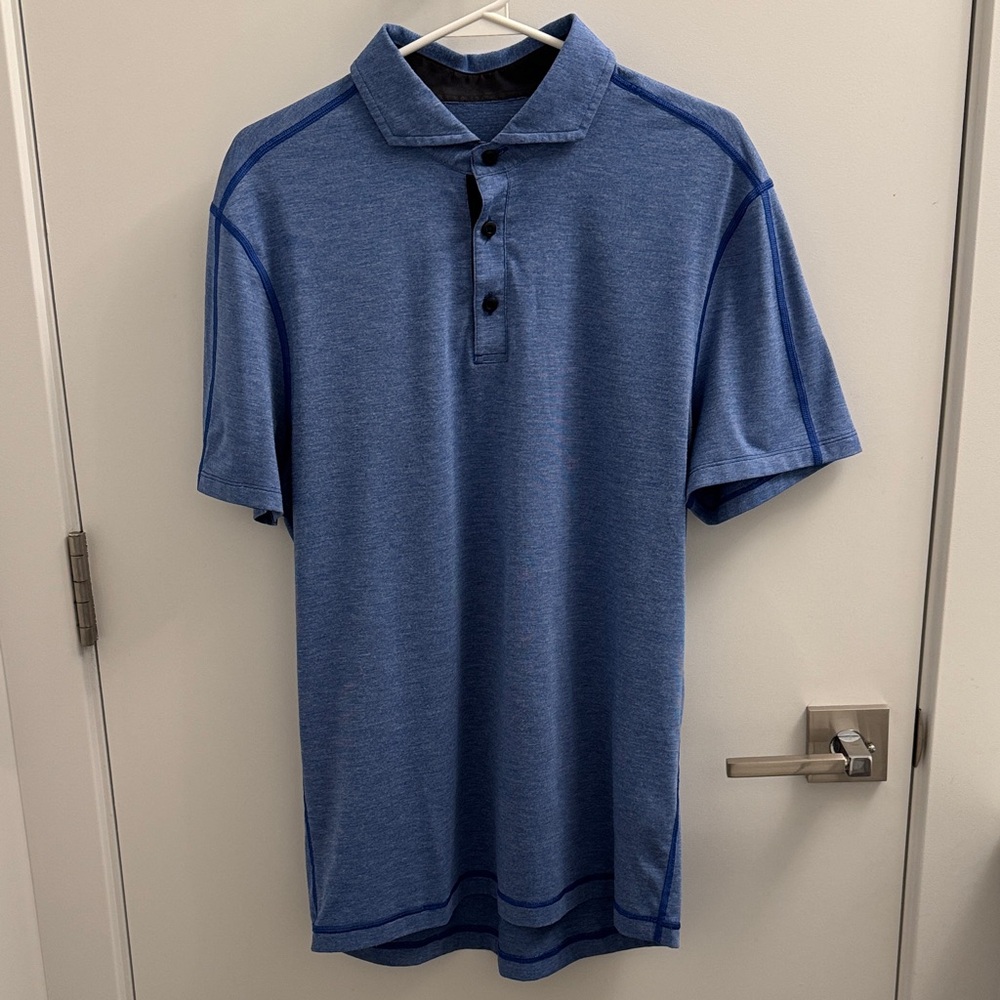 lululemon athletica Heathered Blue Polo Shirt